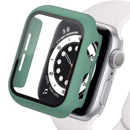 Tempered Glass+cover For Apple Watch Accessories 45mm 41mm 44mm 40mm 42mm Screen Protector Apple watch Case serie 9 4 5 6 SE 7 8