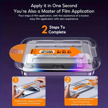 1-5PCS Easy Install HD Screen Protector For iPhone 17 16 13 Pro Max 11 15 14 16e 12 Mini XR X Xs 7 8 Plus Air Tempered Glass